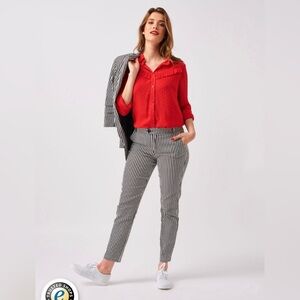 Smashed Lemon Trouser pants made in Amsterdam Netherlands white‎ black stripe